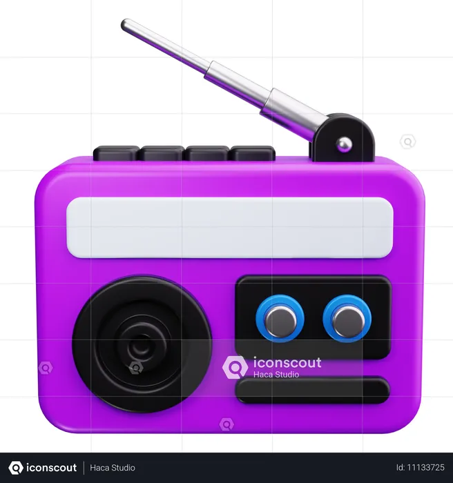 Rádio retrô  3D Icon