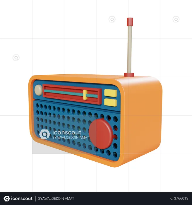 Radio vintage  3D Illustration