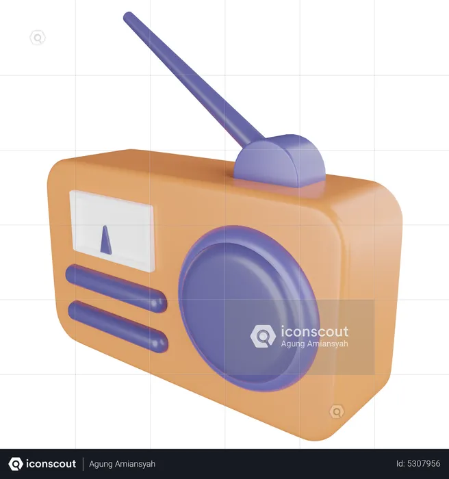 Radio vintage  3D Icon