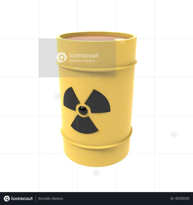 Radioactive container  3D Illustration