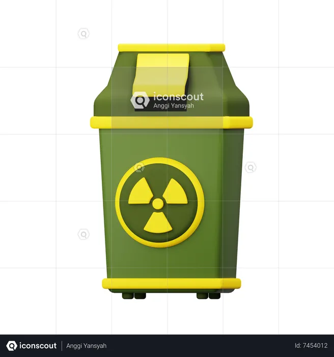 Radioactive trash can 3D Icon download in PNG, OBJ or Blend format