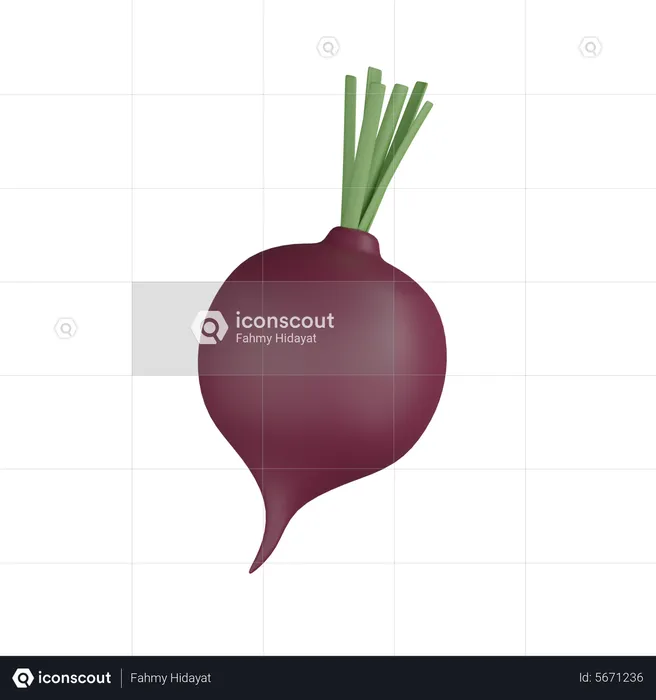 Radish  3D Icon