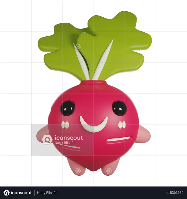 Radish  3D Icon