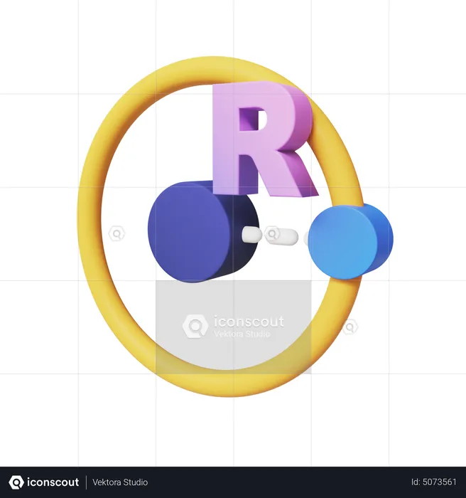 Radius  3D Icon