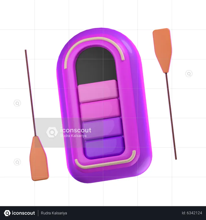 Rafting Boat  3D Icon