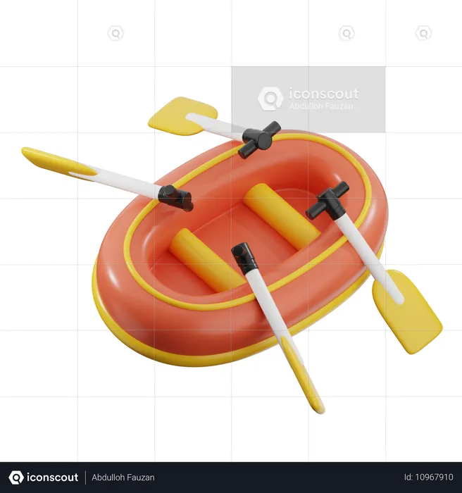 Rafting en barco  3D Icon