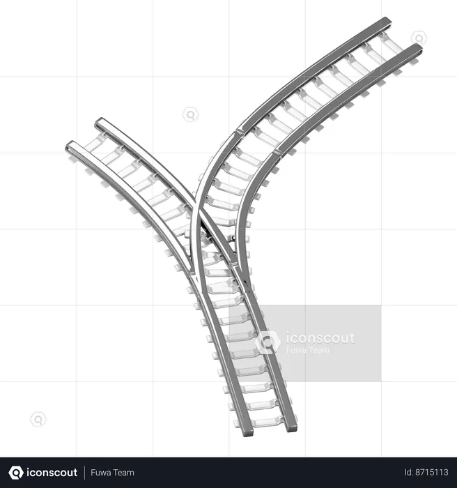 Rail Junction  3D Icon