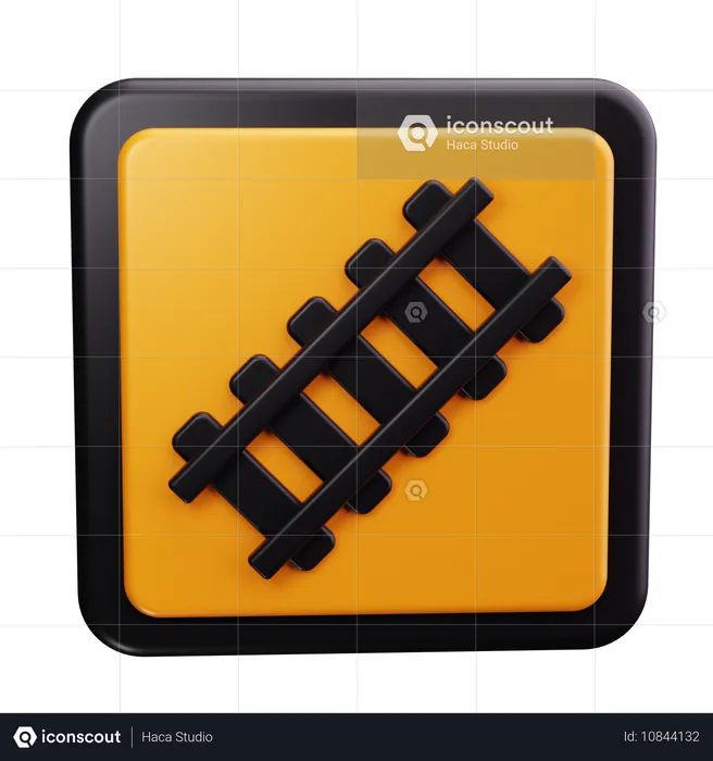 Railroad Crossing Sign  3D Icon