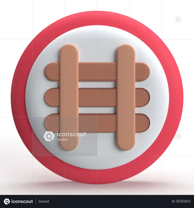 Railway Crossing  3D Icon