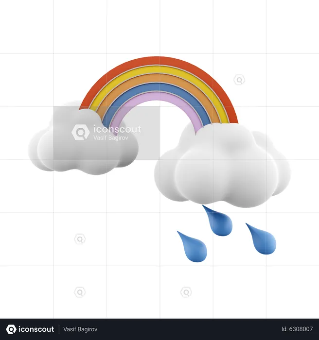 Rain Rainbow  3D Icon