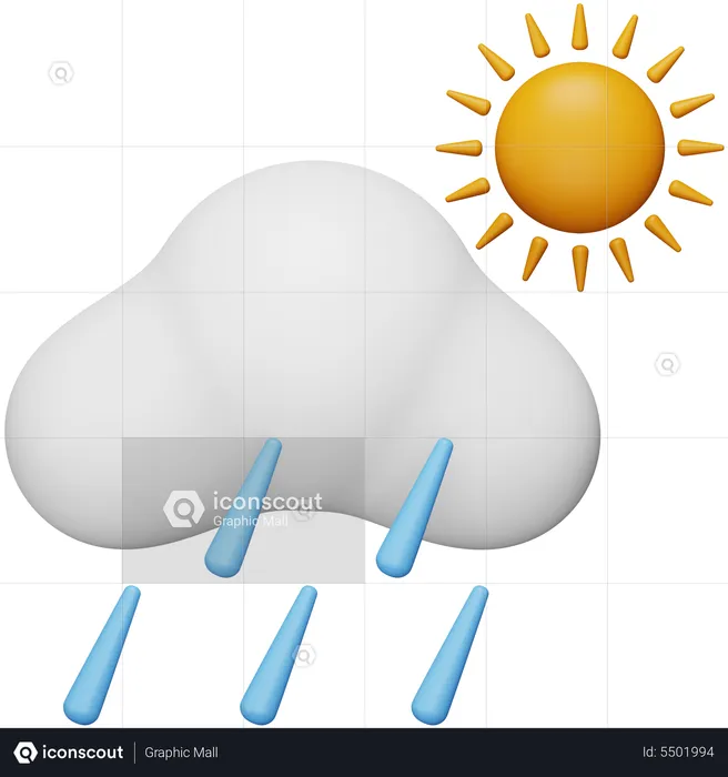 Rain Showers  3D Icon