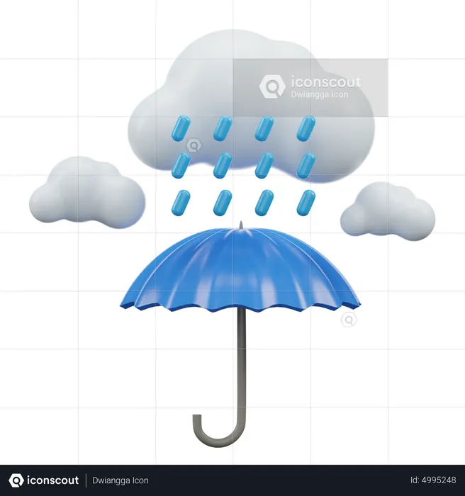 Rain Umbrella  3D Icon