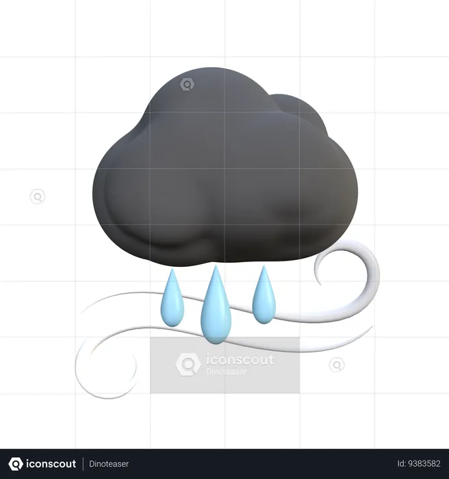 Rain Wind  3D Icon