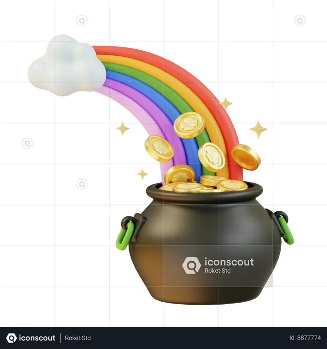 Rainbow Cauldron  3D Icon