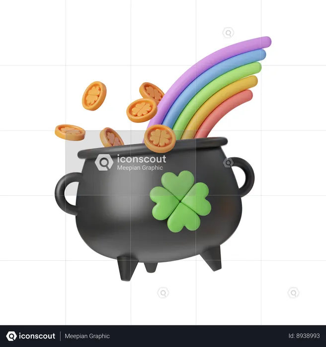 Rainbow Cauldron  3D Icon