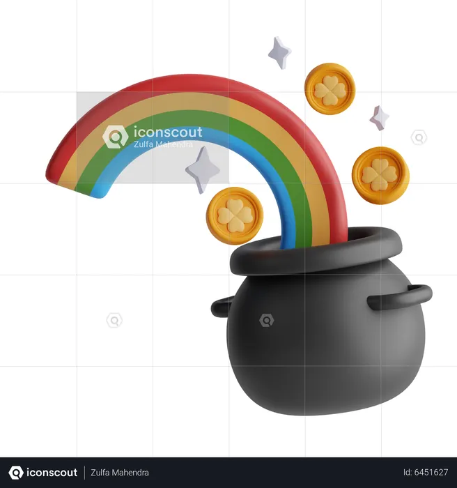 Rainbow Cauldron  3D Icon