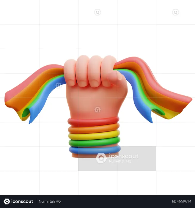 Rainbow Cloth  3D Illustration