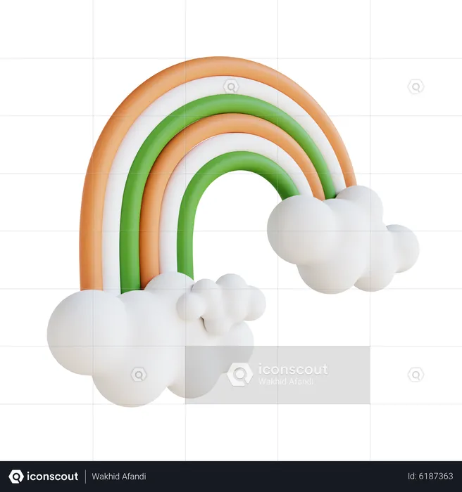 Rainbow Cloud  3D Icon