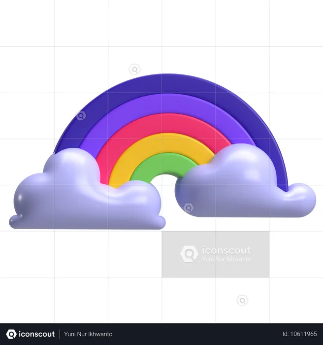 Rainbow Cloud  3D Icon