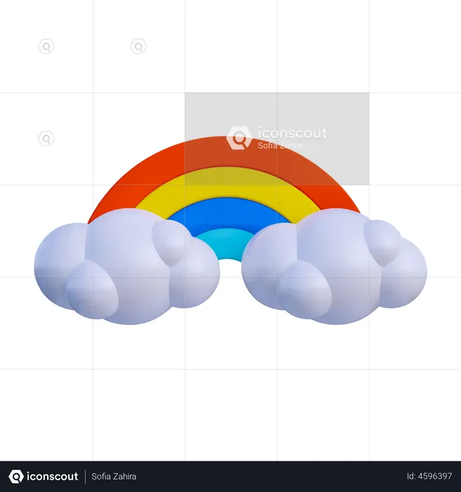 Rainbow Cloud  3D Illustration