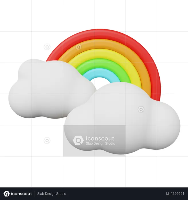 Rainbow cloud  3D Illustration
