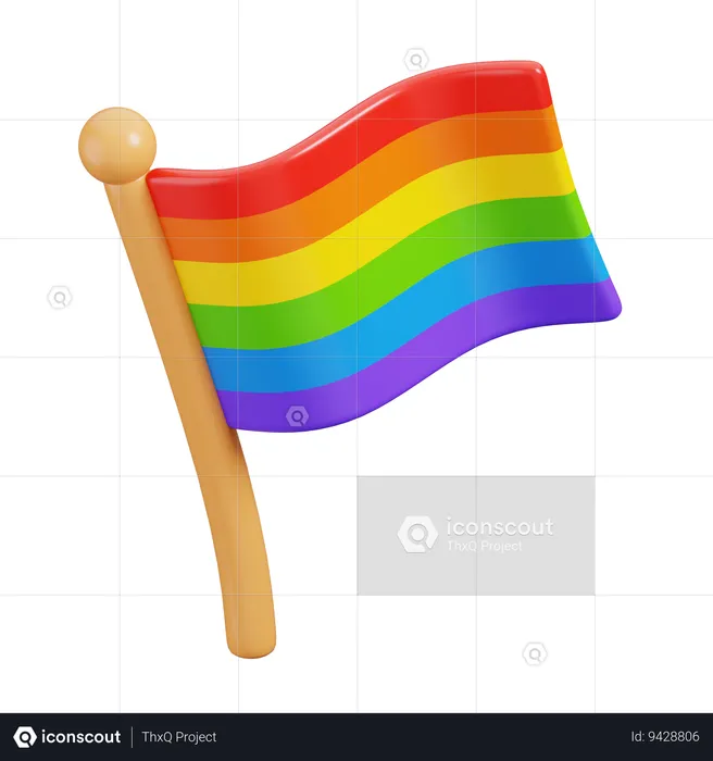 Rainbow Flag  3D Icon