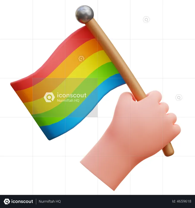Rainbow Flag  3D Illustration