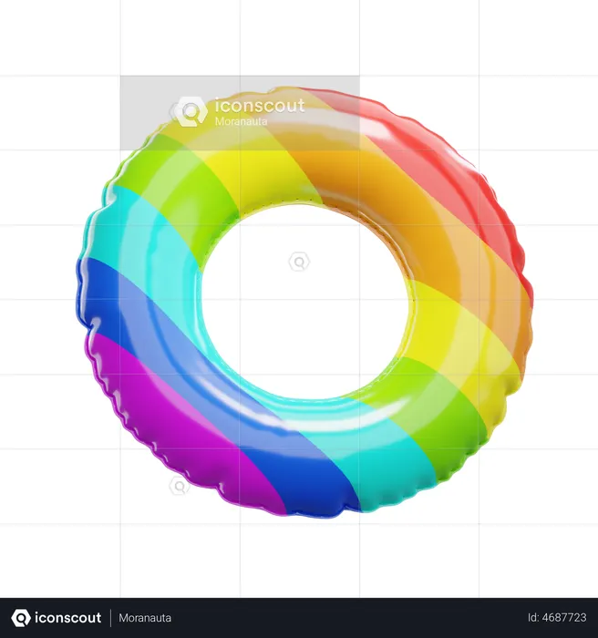 Rainbow Floating ring  3D Illustration
