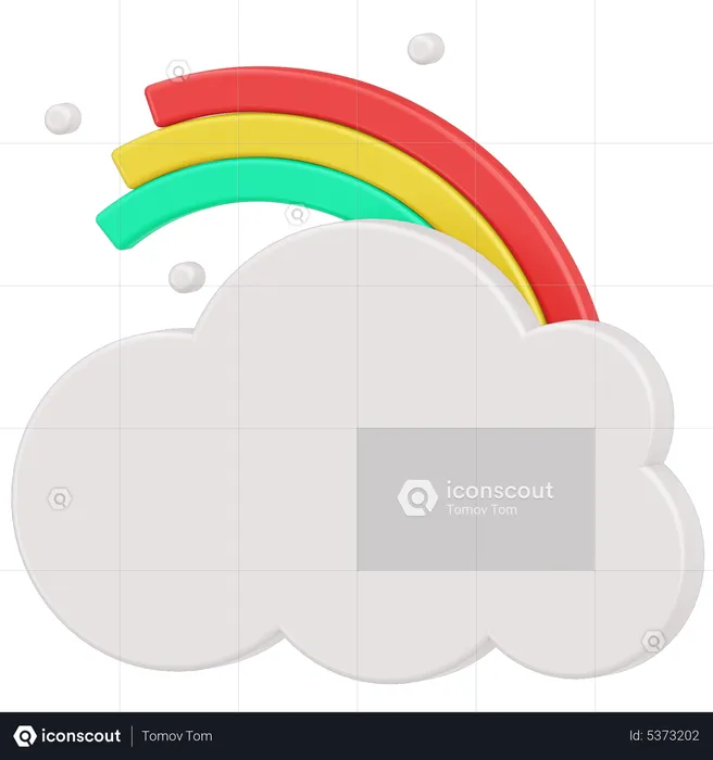 Rainbow in the clouds  3D Icon