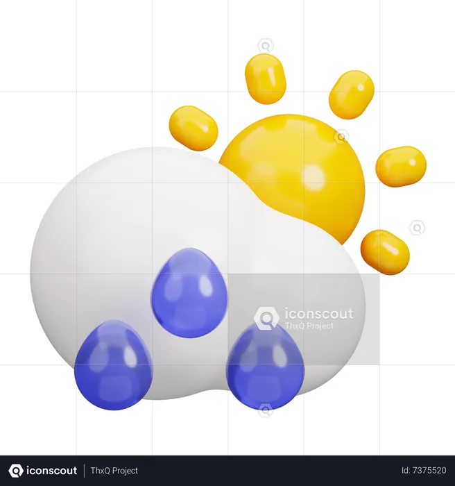 Raindrops  3D Icon