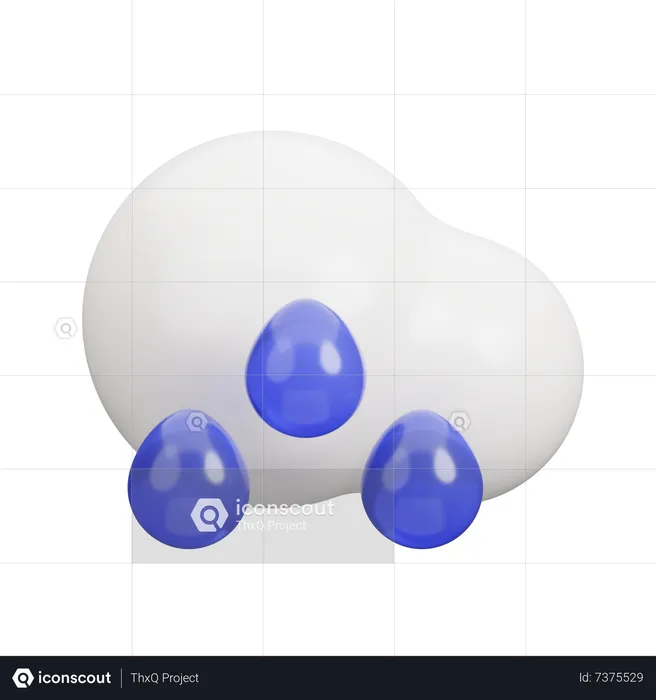 Raindrops Weather  3D Icon