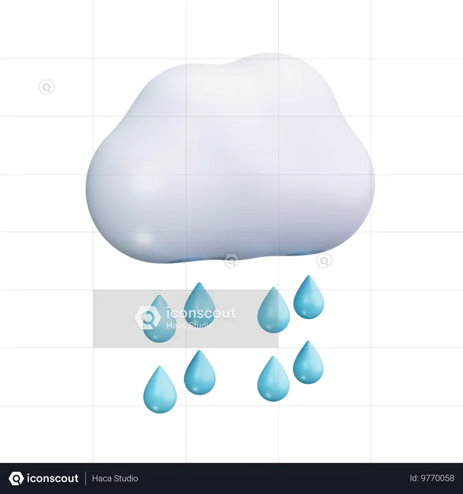 降雨  3D Icon