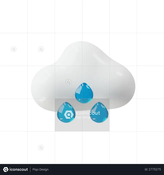 Raining  3D Illustration