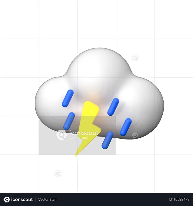 Raining  3D Icon