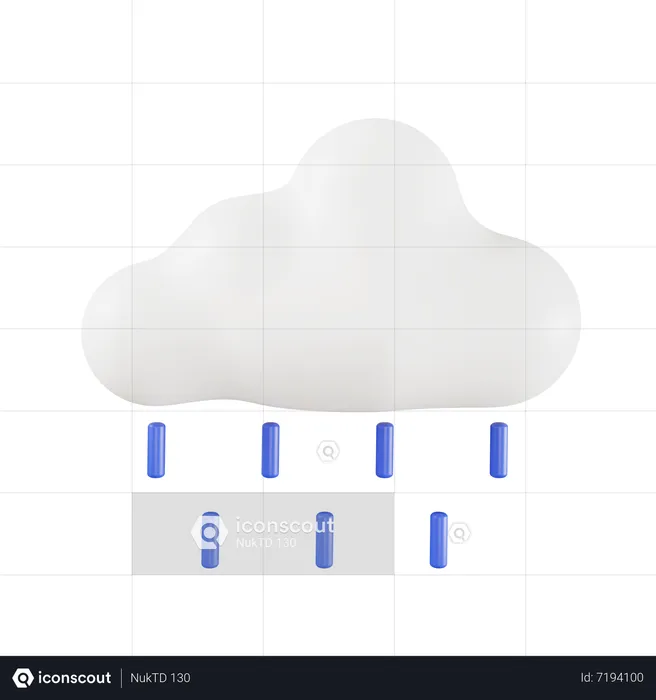 Raining  3D Icon