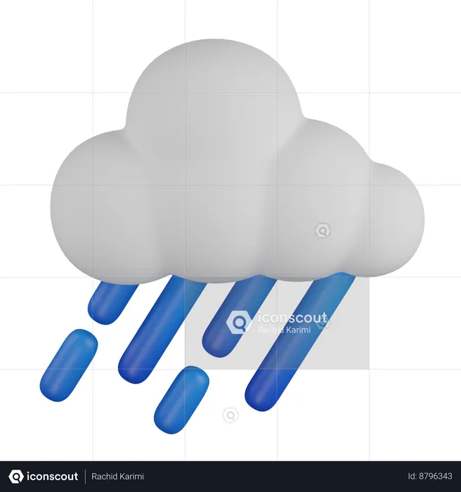 Raining  3D Icon