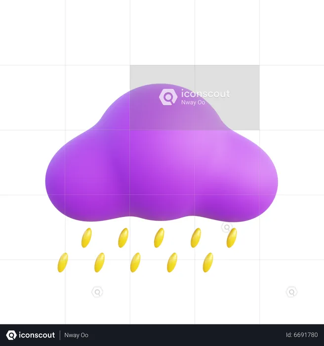 Raining  3D Icon