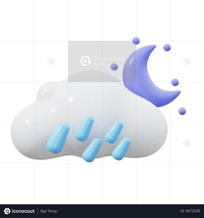 Raining at Night  3D Icon