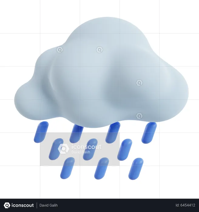 Rainy Cloud  3D Icon