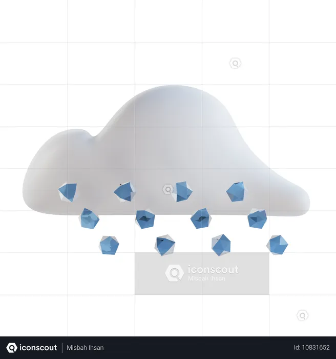 Rainy Hail  3D Icon