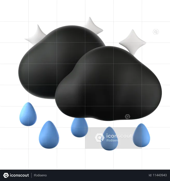 Rainy night  3D Icon