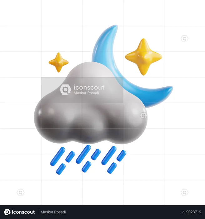 Rainy Night  3D Icon