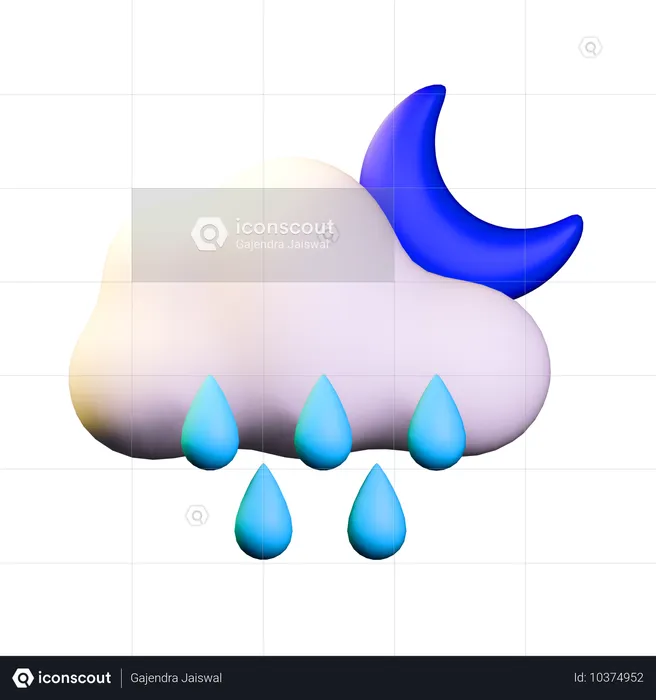 Rainy Night  3D Icon