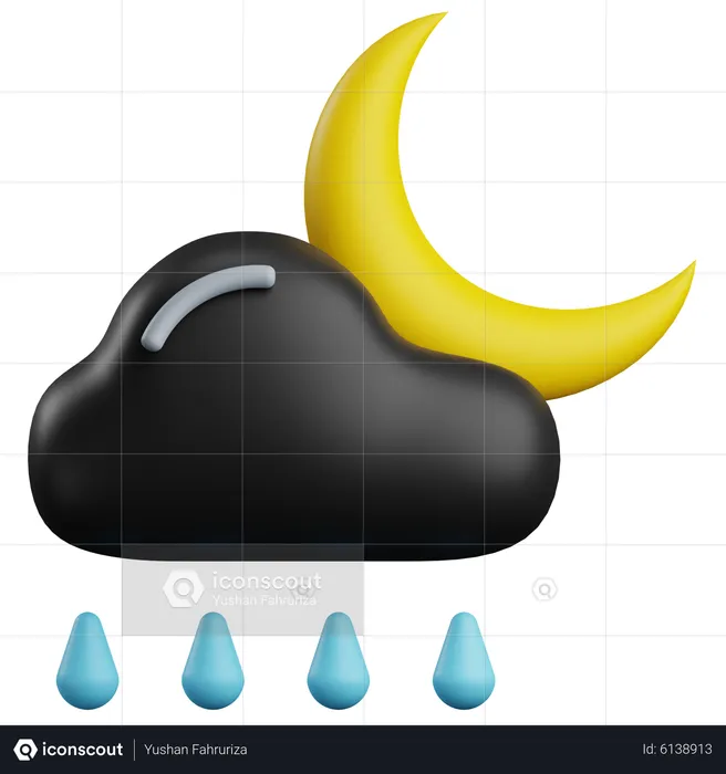 Rainy Night  3D Icon