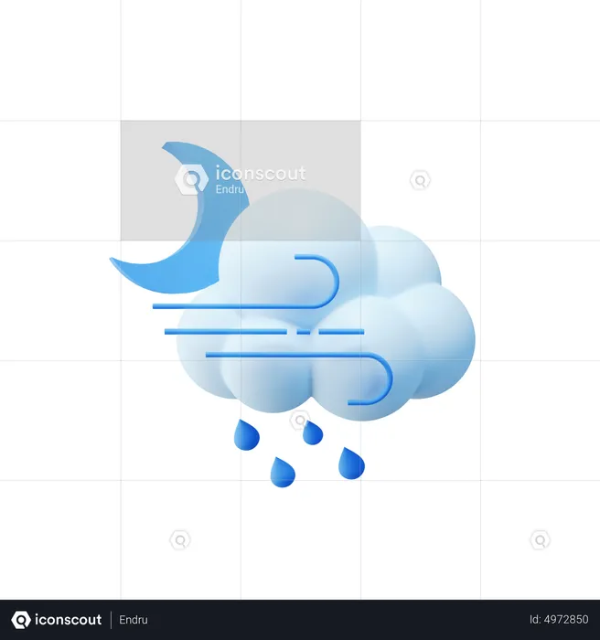 Rainy Night  3D Icon