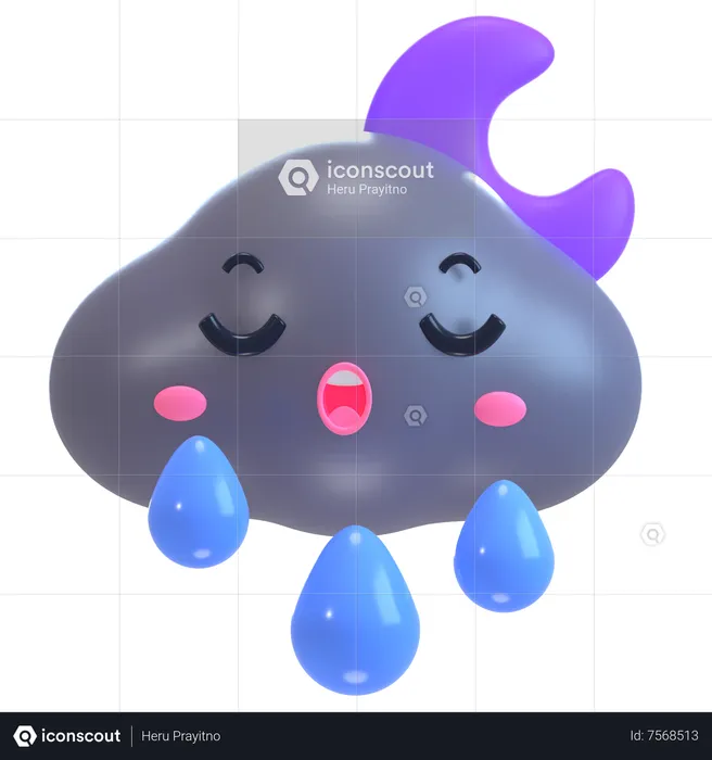 Rainy Night  3D Icon