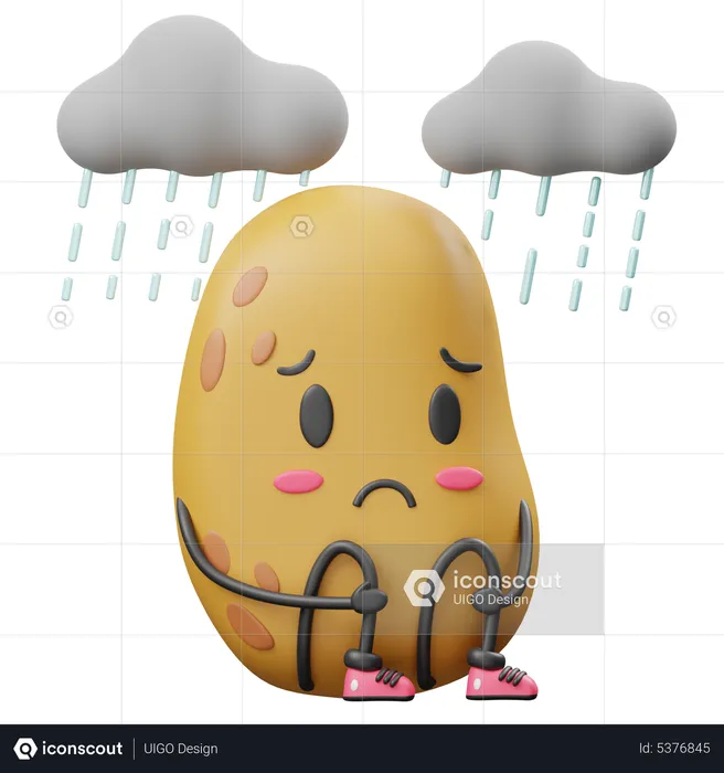Rainy Potato  3D Icon