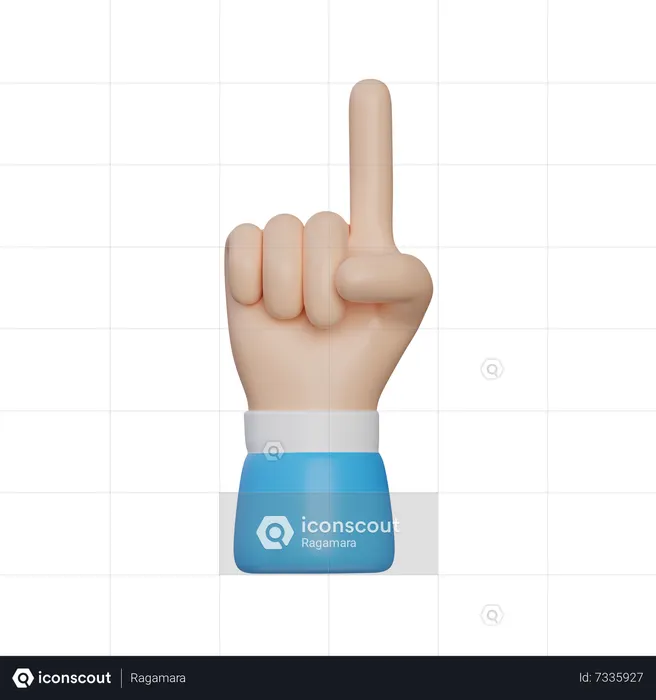 Raise Hand Gesture  3D Icon