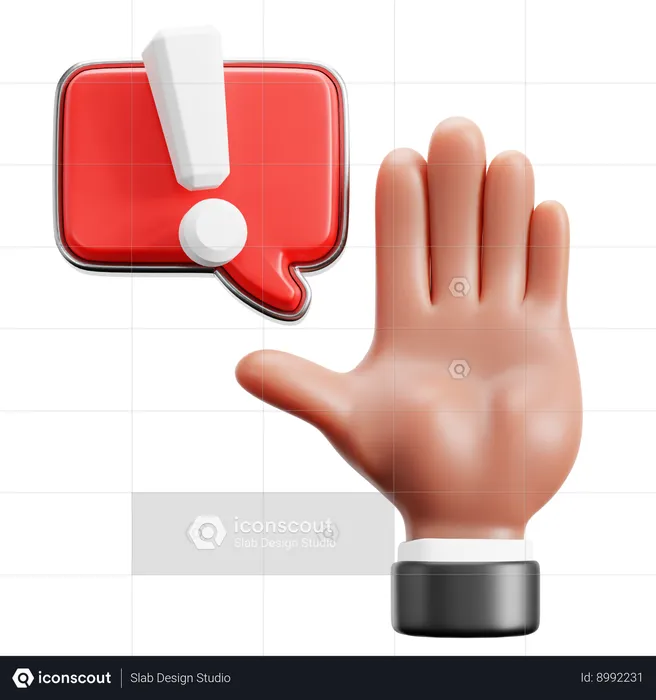 Raise Hand Information  3D Icon