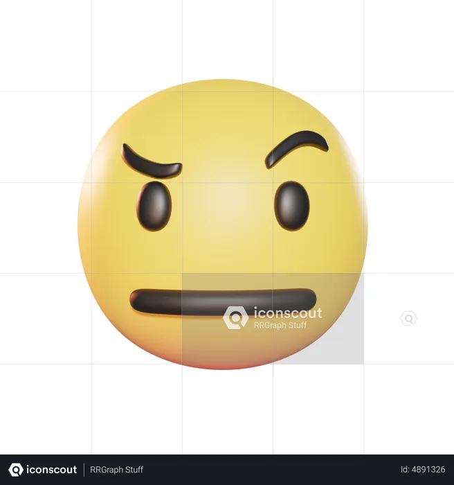 Raised Eyebrow Emoji 3D Icon